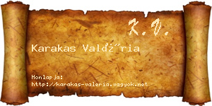 Karakas Valéria névjegykártya